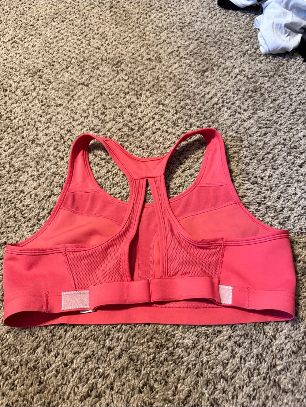 Nike Pink Racerback Sports Bra with White Swoosh